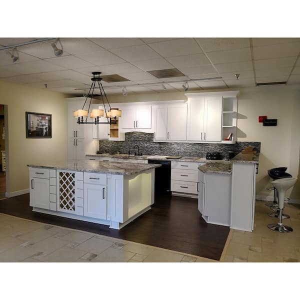 LIFEART CABINETRY Lancaster White Plywood Shaker Stock Assembled Wall Diagonal Corner Kitchen Cabinet 24 in. W x 42 in. H x 15 in. D