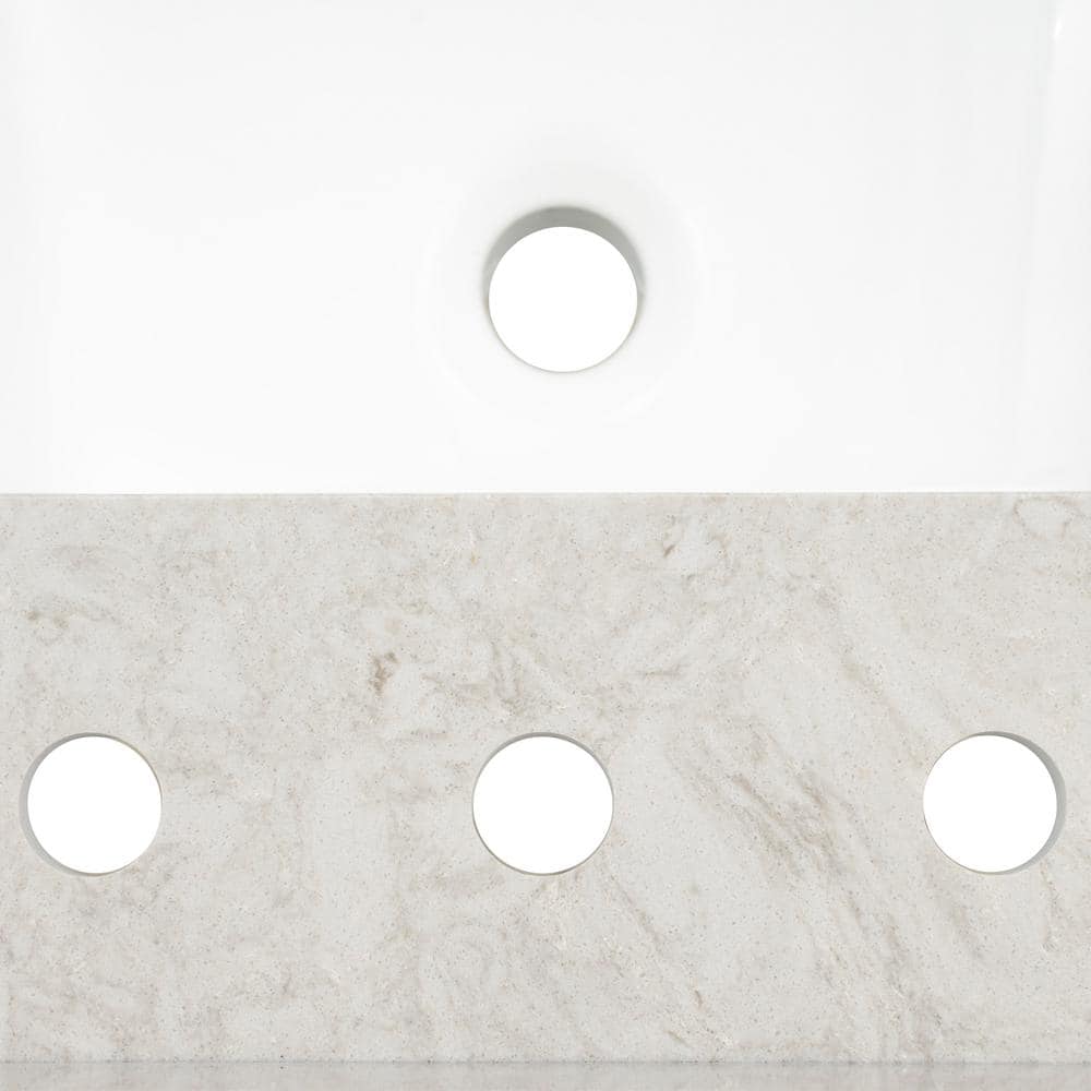 49 in. Drifting Fog Marble Vanity Top with White Undermount Sink