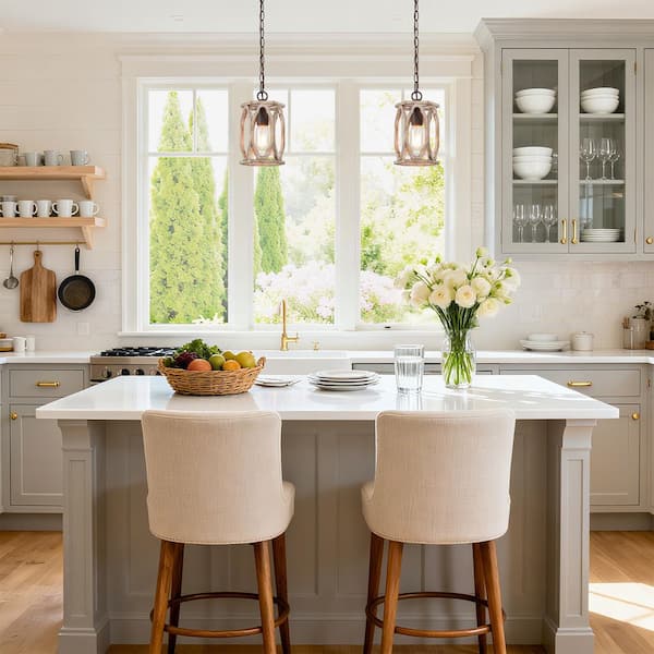 LNC Farmhouse 1-Light Rustic Drum Pen...