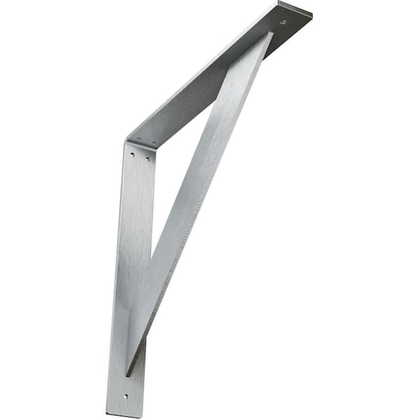 Ekena Millwork 16 in. x 2 in. x 16 in. Steel Unfinished Metal Traditional Bracket