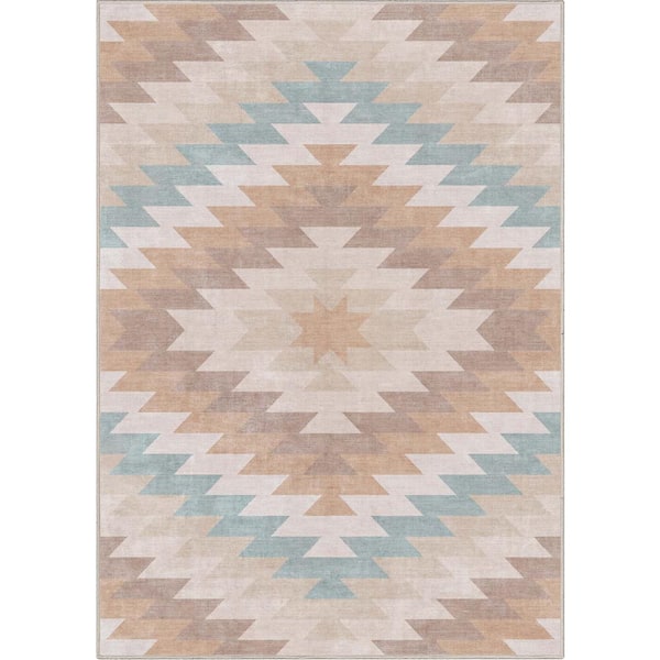 Well Woven Beige 3 ft. 3 in. x 5 ft. Apollo Albuquerque Southwestern Distressed Area Rug