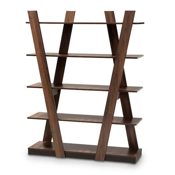 Baxton Studio Michio Walnut Etagere Bookcase 168 10767 HD The