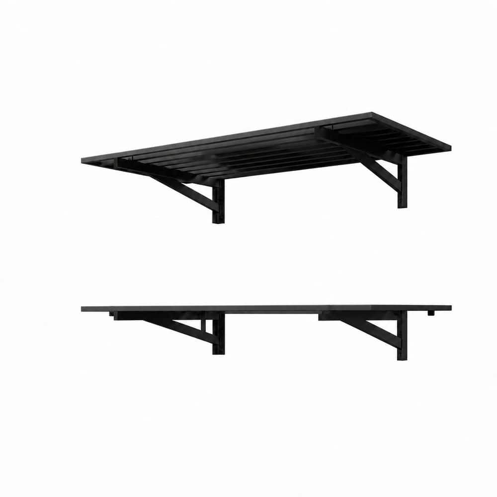 2-Pack Heavy Duty Wall Mounted Garage Shelving with Hooks, 500 lbs Capacity Industrial Storage Shelf System price history on PriceWatchPro