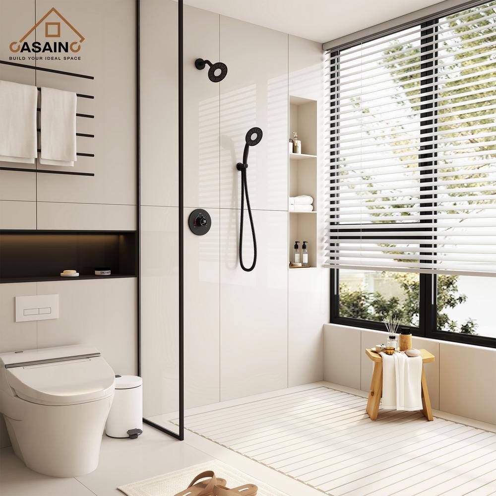 Matte Black Dual-Function Wall Mounted Shower System