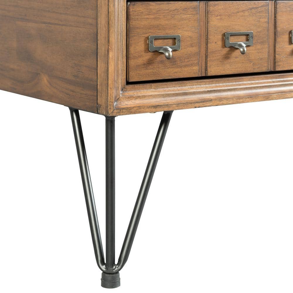 Industrial Tanner Rectangular Coffee Table with Storage in Light Walnut