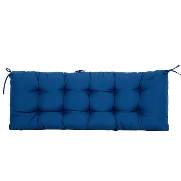 BLISSWALK Outdoor Seat Cushions Bench Settee Loveseat Tufted Seat Pillow of Wicker for Patio Furniture (Dark Blue)