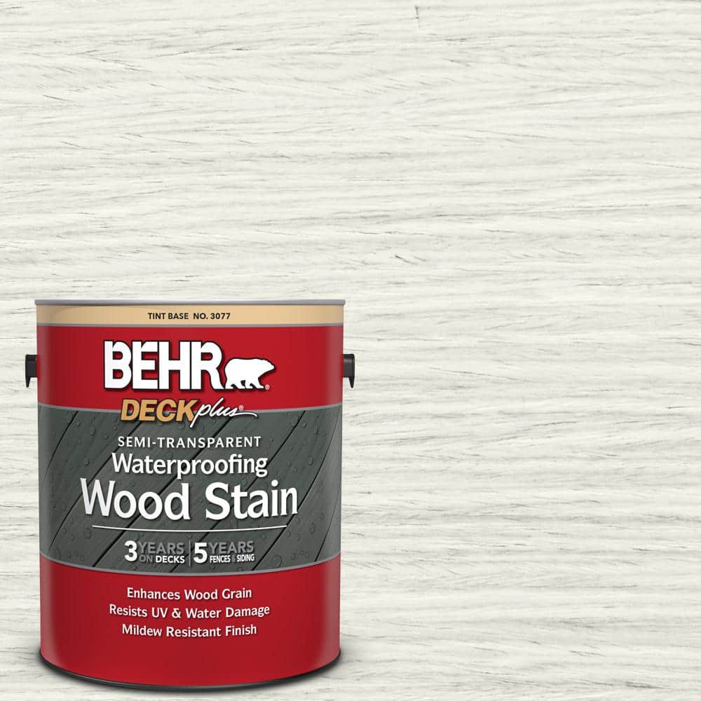 1 gal. #ST-337 Pinto White Semi-Transparent Waterproofing Exterior Wood Sta