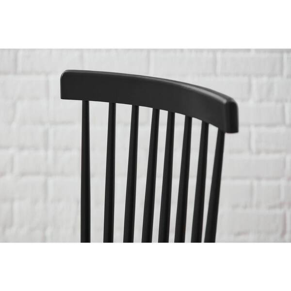 stylewell black wood windsor dining chair