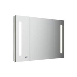 Tiempo 40 in. W x 30 in. H Rectangular Aluminum Medicine Cabinet w/ Mirror Recessed/Surface Mount - Defogger, USB Outlet