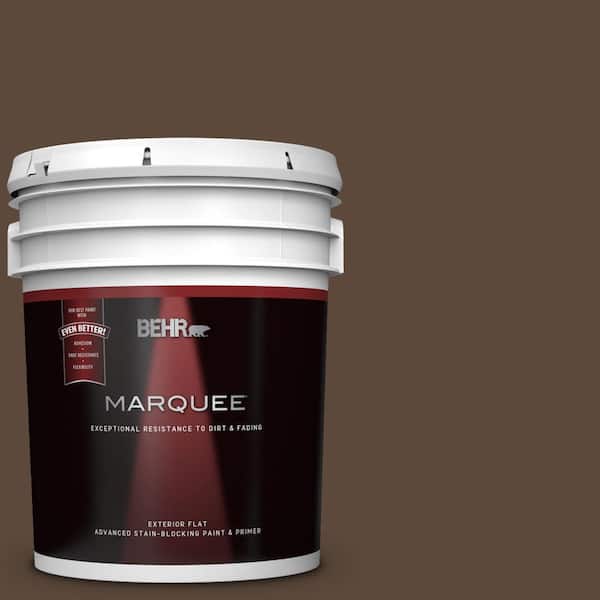 BEHR MARQUEE 5 gal. #UL130-2 Roasted Nuts Flat Exterior Paint and Primer in One