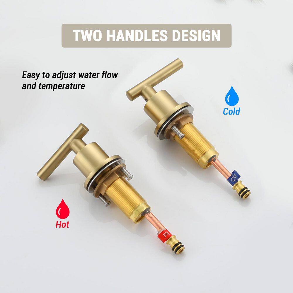 Brushed Gold 8-Inch Widespread 2-Handle Bathroom Faucet