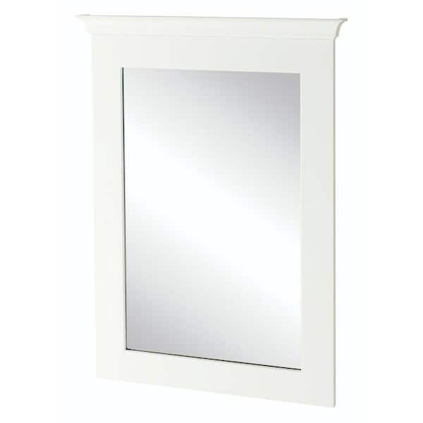 Home Decorators Collection Creeley 34 in. L x 25 in. W Framed Vanity Wall Mirror in Classic White