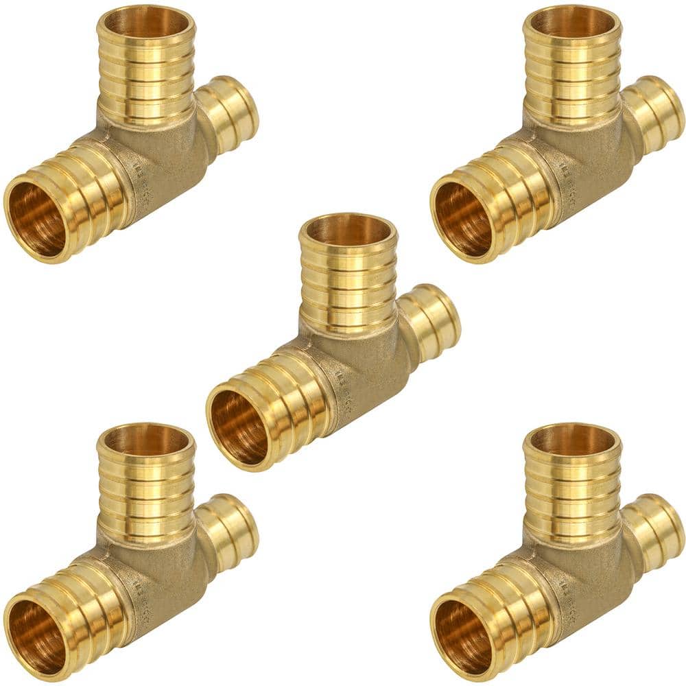 3/4 in. x 1/2 in. x 3/4 in. Brass PEX Barb Reducing Tee Pipe Fittings (5-Pack) price history on PriceWatchPro