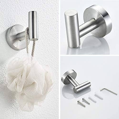 Brushed Nickel 4-Piece Stainless Steel Bathroom Hardware Set