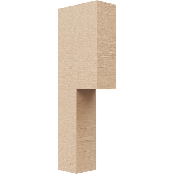 Ekena Millwork 2 in. x 12 in. x 4 in. Series 2 Thin Chapel Hill Rough Cedar Woodgrain Timberthane Polyurethane Corbel, Primed Tan