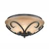 Golden Lighting Madera Collection 3-Light Black Iron Flush Mount ...