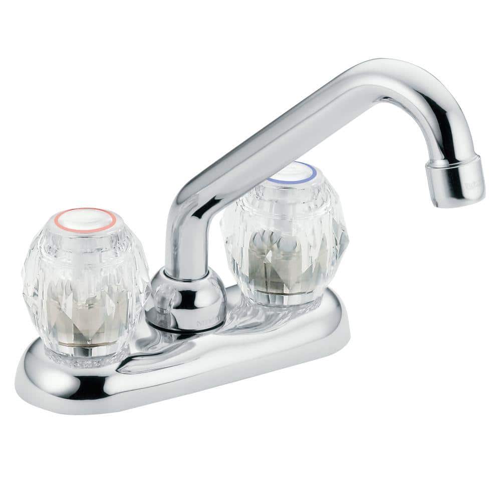 MOEN Chateau 4 in. 2-Handle High Arc Bathroom Faucet in Chrome 4975 ...