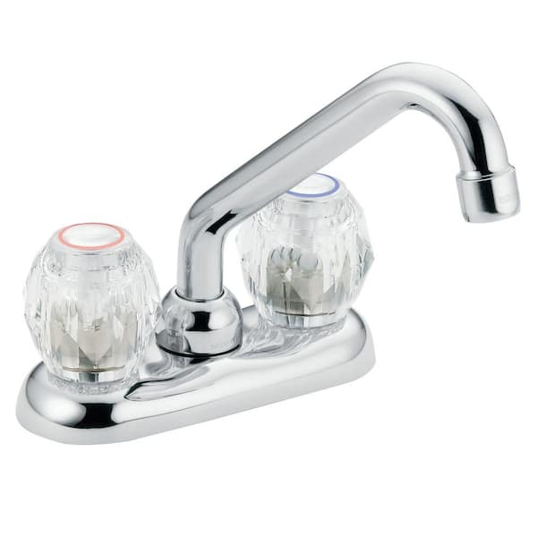 MOEN Chateau 4 In 2 Handle High Arc Bathroom Faucet In Chrome 4975   Chrome Moen Centerset Bathroom Faucets 4975 64 600 