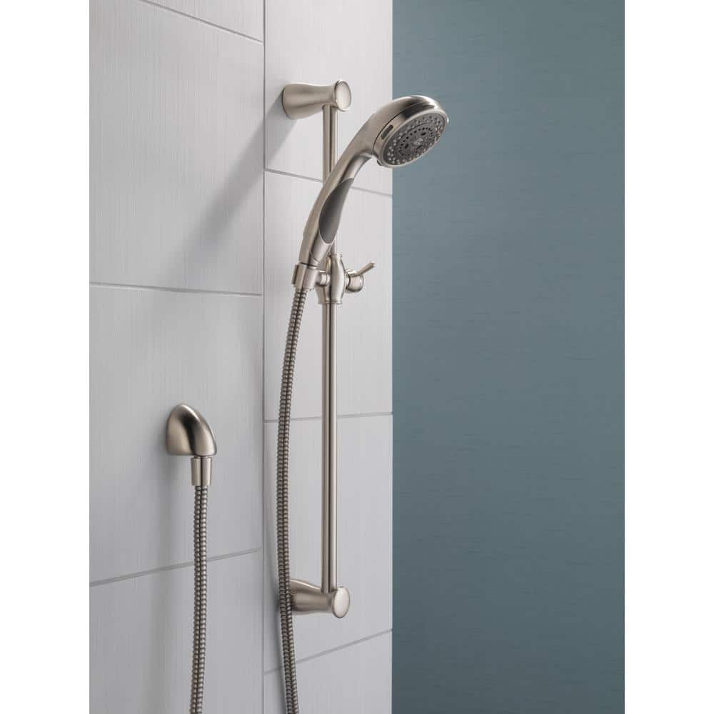 Brushed Nickel 3-Spray Handheld Shower with Slide Bar