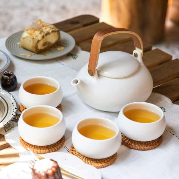 JFVKAF Modern Japanese Tea Set 1 Set Ceramic Teapot with Fine Mesh