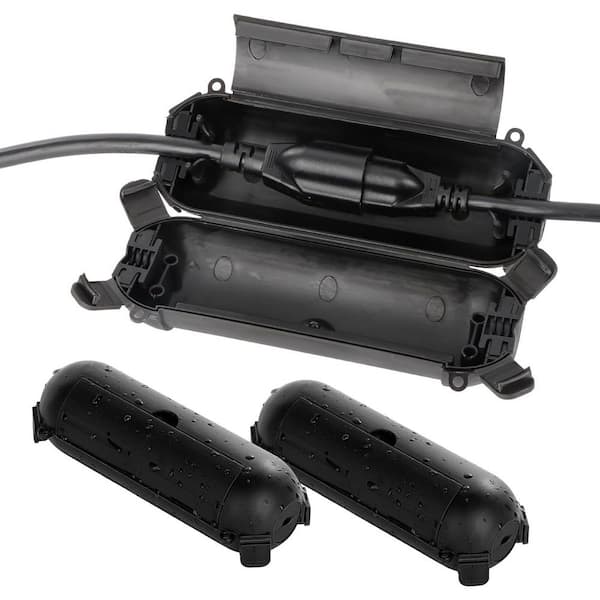 Compact 2.3 in. x 7.1 in. x 2.3 in. Rubber Black 1-Gang Outdoor Extension Cord Safety Cover (3-Pack)