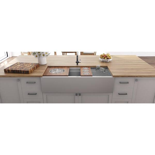 Buy DualTier Stainless Steel 16 Gauge 45 in. Single Bowl Farmhouse