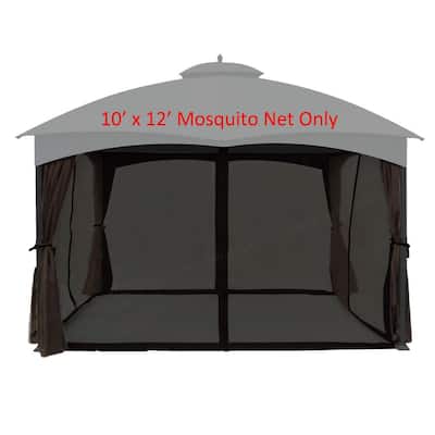 Universal 10 ft. x 12 ft. Black Gazebo Replacement Mosquito Netting (Mosquito Net Only)