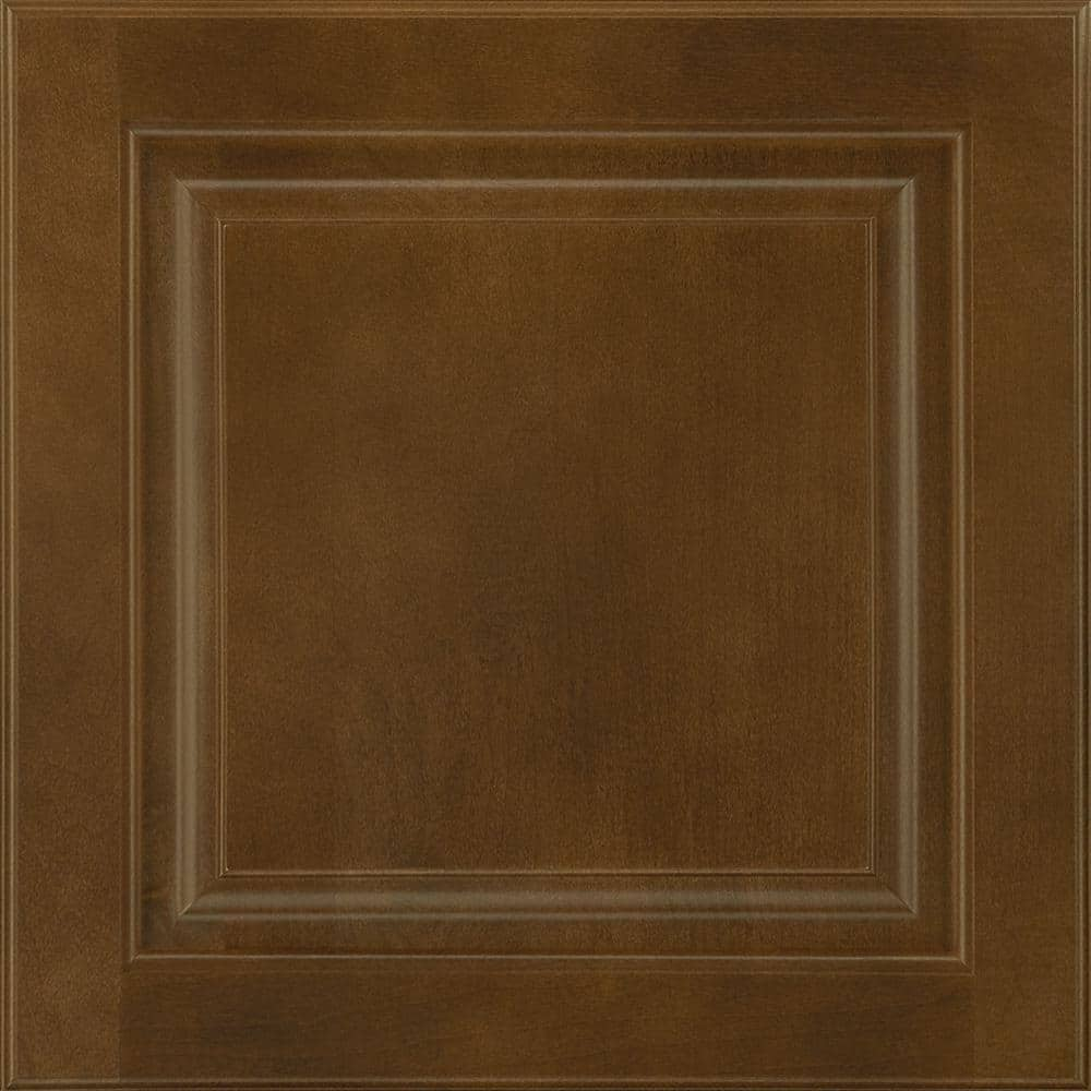 American Woodmark Portola 14 9/16-in. W x 14 1/2-in. D x 3/4-in. H Cabinet  Door Sample in Maple Truffle 95420 - The Home Depot