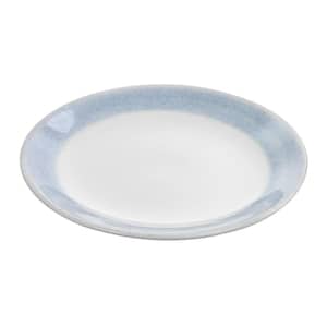 11 Inch Stoneware Dinner Plate with Blue Rim