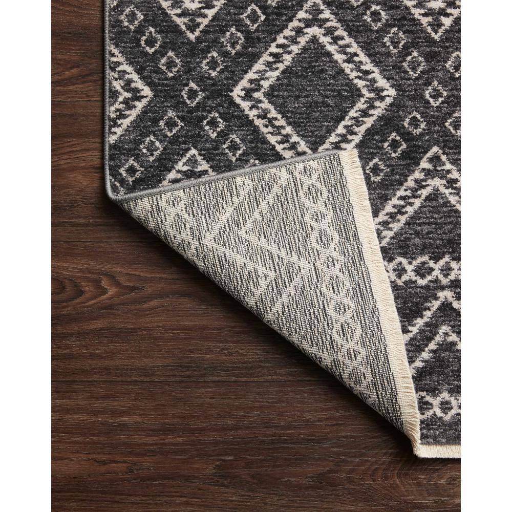 Vance Charcoal and Dove Geometric Synthetic Square Rug Sample