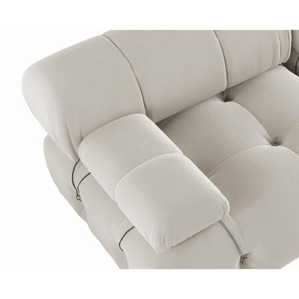 J&E Home 103.85 in. Square Arm 4-piece L Shaped Velvet