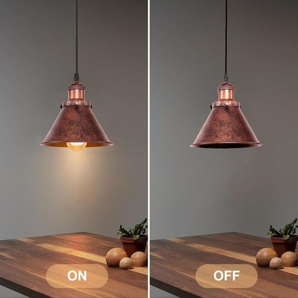 Y'INSP Rust Bloom 1-Light Copper Cone Pendant Light with