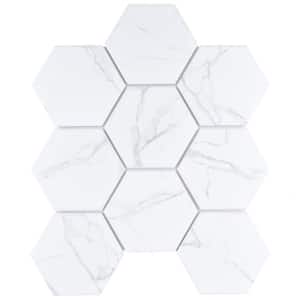 Carrione Super Hex Matte Carrara 10 in. x 11-1/2 in. Porcelain Mosaic Tile (8.2 sq. ft./Case)