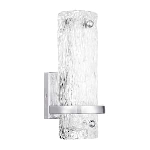 1-Light Pell 5 in. Polished Chrome Integrated LED Wall Sconce