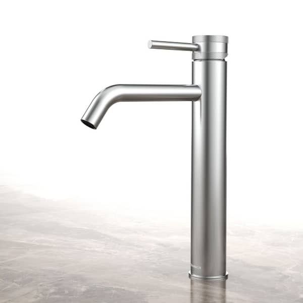 Angelsey Single Handle Vessel Sink Faucet with Pop-up Drain Tall faucet in Polished Chrome