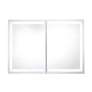 Edison 34 in. x 24 in. LED Surface-Mount Medicine Cabinet with Mirror with Bluetooth Speakers