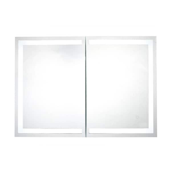 Dyconn Edison 34 in. x 24 in. LED Surface-Mount Medicine Cabinet with Mirror with Bluetooth Speakers