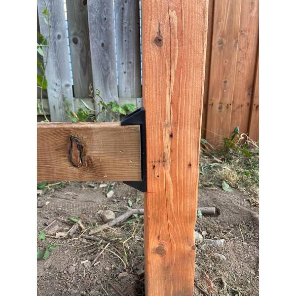 FENCE & DECK RITE 2 in. x 4 in. Privacy Fence/Wall Brackets Fits Standard Railings Reinforced Black Polypropylene (48-Piece)