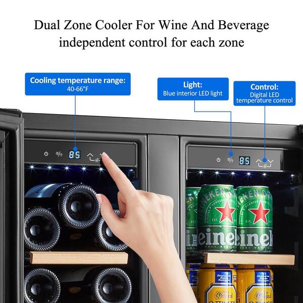 冷温庫　VERSOS ベルソス 25 VS 401 Presrv™ Black Stainless Dual Zone Wine Cooler | Zephyr