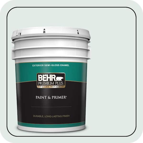 BEHR PREMIUM PLUS 5 gal. #ICC-37 Beach Glass Semi-Gloss Enamel Exterior Paint & Primer