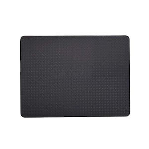 Grill and Garage Mat Diamond Plate Black 57 in. x 47 in.
