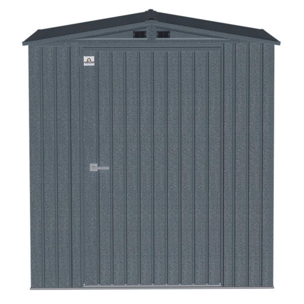 Anthracite Gray 6' x 6' Steel Storage Shed with Double Doors
