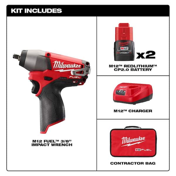 New Milwaukee Fuel 2454-20 M12 12V 12 Volt 3/8” Brushless Impact Wrench 