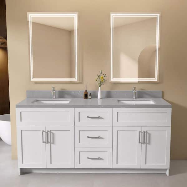 NTQ Gudt 72 in. W x 22 in. D Engineered Stone Vanity Top