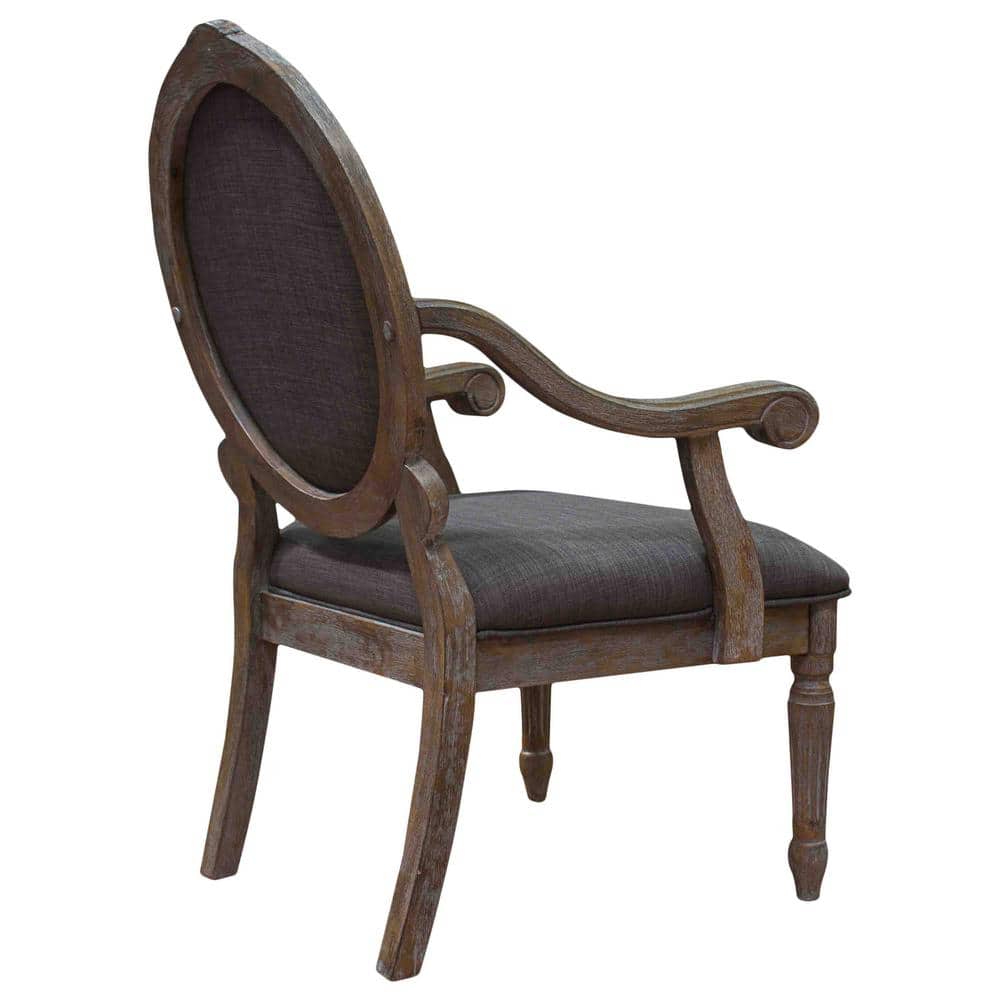 Antique Gray Birch Wood Accent Chair and Table Set