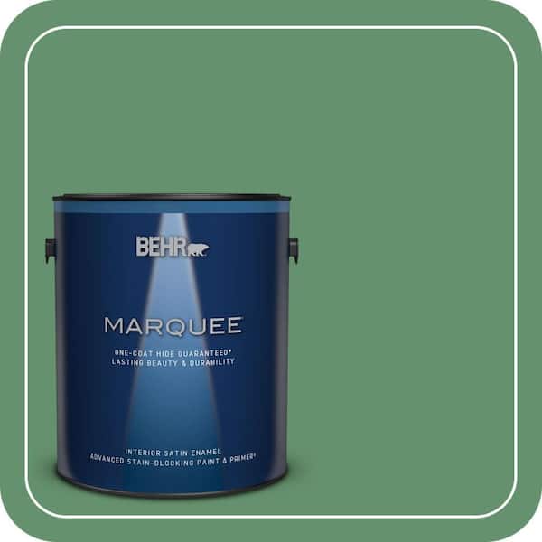 BEHR MARQUEE 1 gal. #M410-6 Turtle Creek One-Coat Hide Satin Enamel Interior Paint & Primer