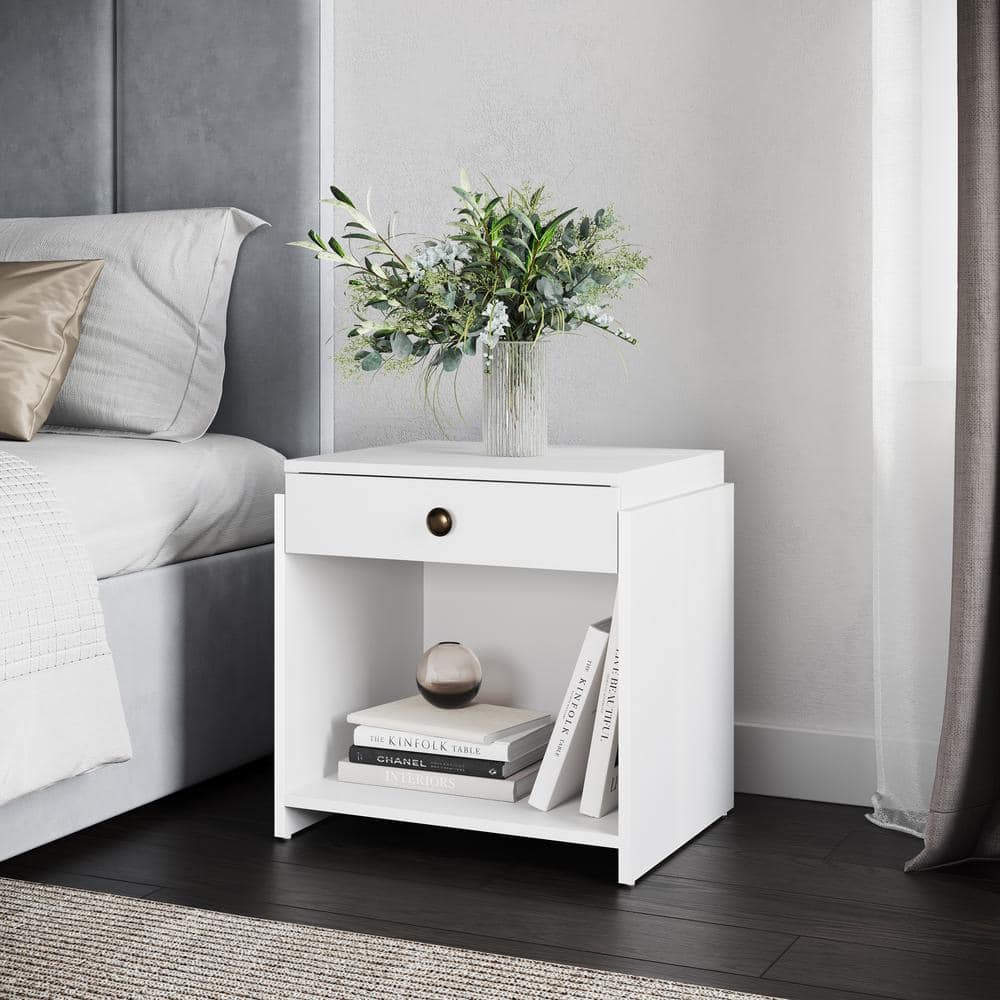 Boyd Sleep Sydney Top Drawer Cubby Style White Nightstand AMSWH660NT ...