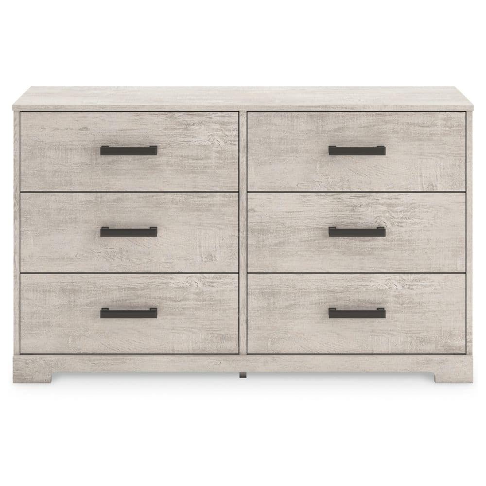 Gray Oak Grain 6-Drawer Modern Farmhouse Dresser