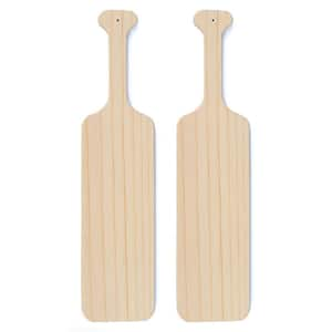 22 in. Greek Fraternity Paddle, Unfinished Solid Pine Wood Paddles, Wooden Sorority Paddle for Arts Crafts (2-Pack)