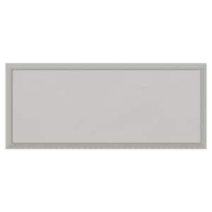 Silver Leaf Wood Framed Grey Corkboard 32 in. x 14 in. Bulletin Board Memo Board